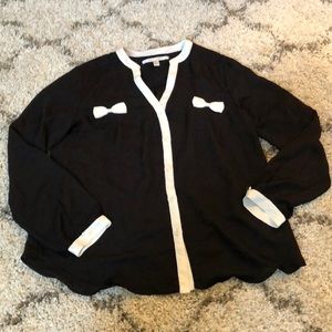 Lauren Conrad Black and White Button Up